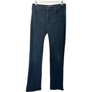 NYDJ High Rise Dark Wash Boot Cut Embellished Pockets Lift Tuck Denim Jeans (10)